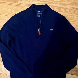Vineyard Vines - Boys Quarter Zip - Navy Sweater - Medium